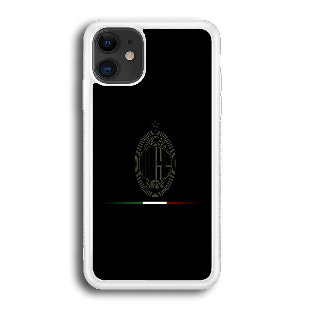 FB AC Milan iPhone 12 Case-Phone Case-Rubber White (2D Case)-Altracase