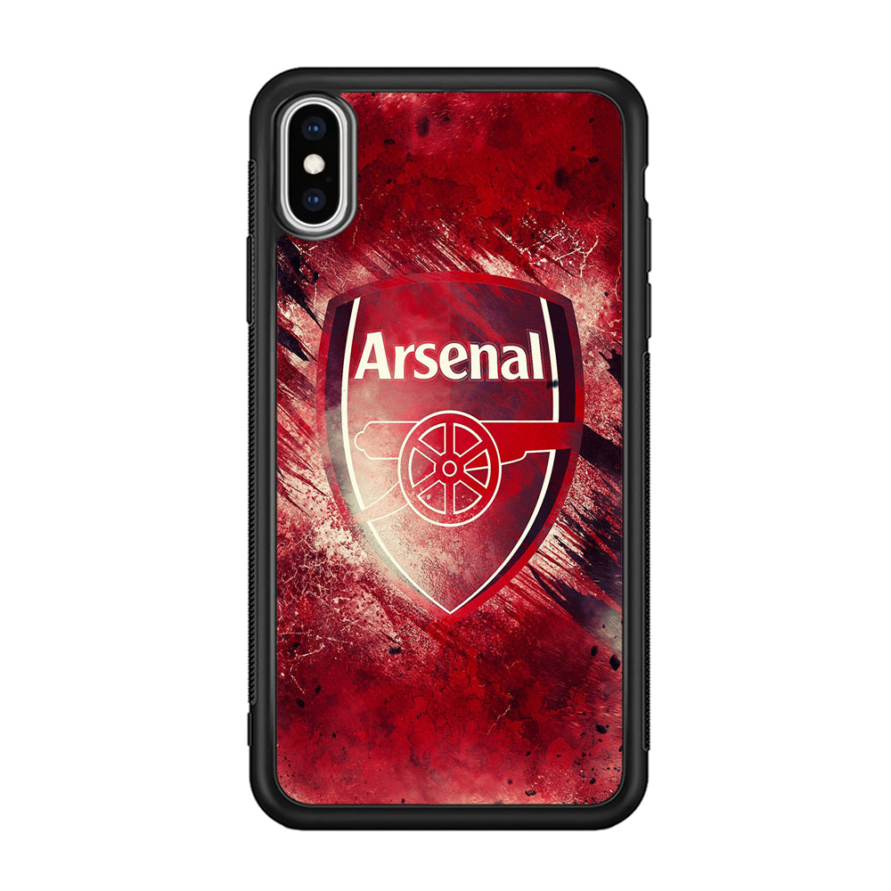 FB Arsenal iPhone Xs Case-Phone Case-Rubber Black (2D Case)-Altracase