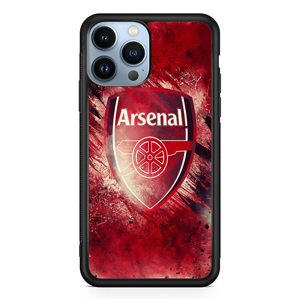 FB Arsenal iPhone 15 Pro Max Case-Phone Case-Rubber Black (2D Case)-Altracase