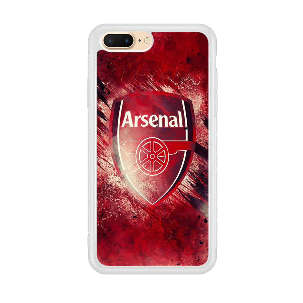 FB Arsenal iPhone 8 Plus Case-Phone Case-Rubber White (2D Case)-Altracase