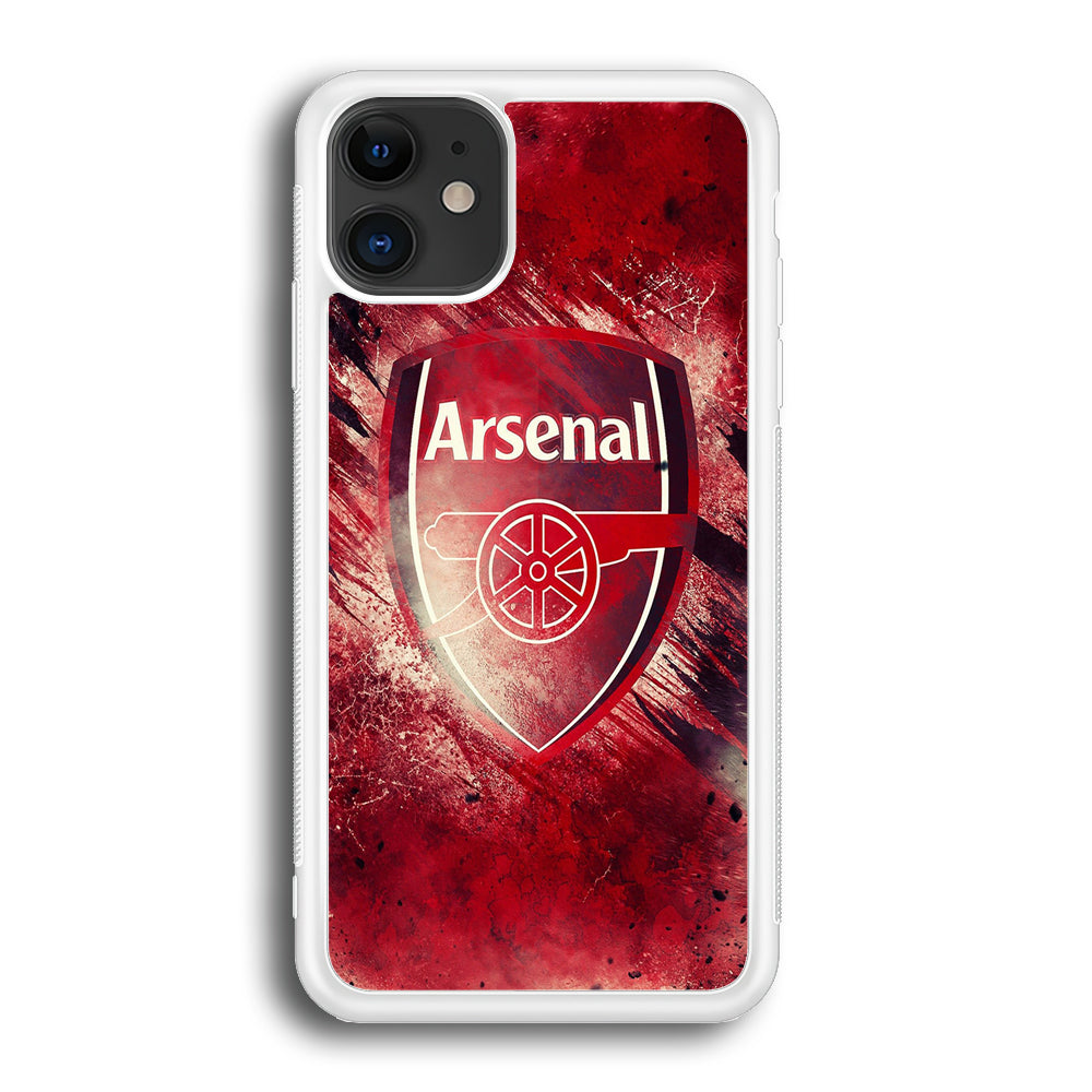 FB Arsenal iPhone 12 Case-Phone Case-Rubber White (2D Case)-Altracase