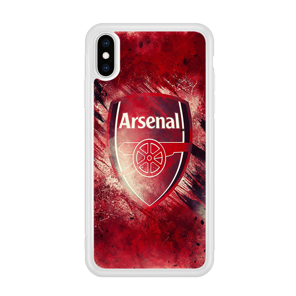 FB Arsenal iPhone Xs Case-Phone Case-Rubber White (2D Case)-Altracase