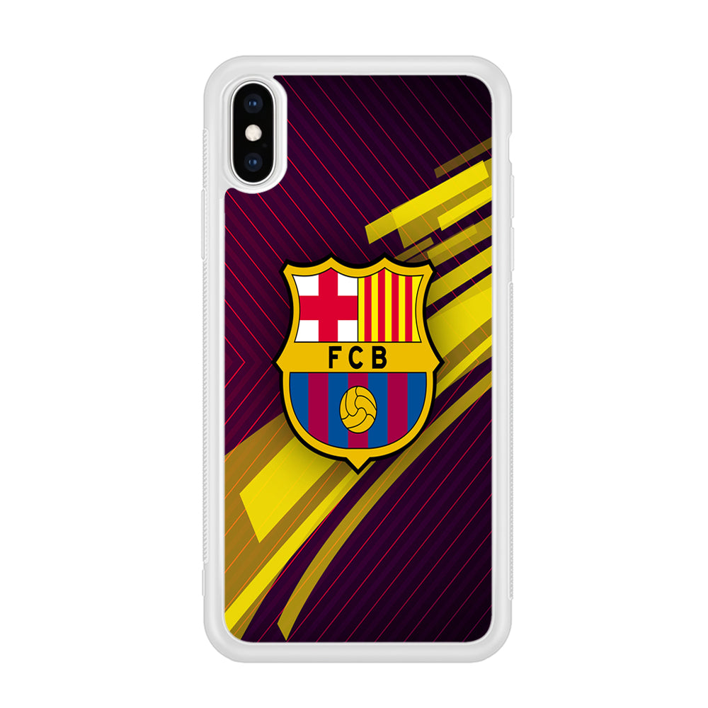 FB Barcelona 001 iPhone Xs Case-Phone Case-Rubber White (2D Case)-Altracase