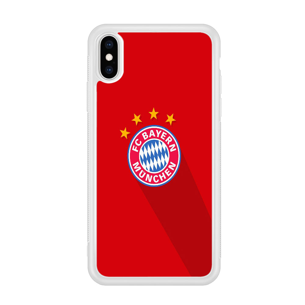 FB Bayern Munich 003 iPhone Xs Case-Phone Case-Rubber White (2D Case)-Altracase