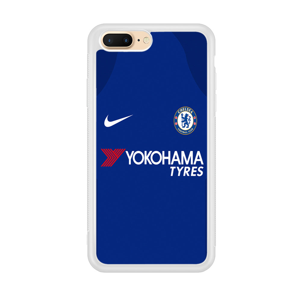 FB Chelsea Jersey iPhone 8 Plus Case-Phone Case-Rubber White (2D Case)-Altracase
