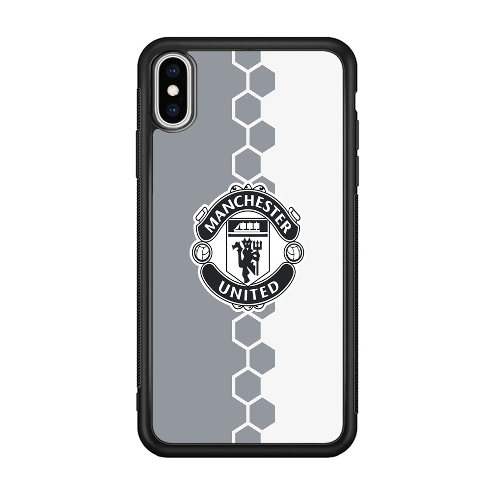 FB Manchester United 001 iPhone Xs Case-Phone Case-Rubber Black (2D Case)-Altracase