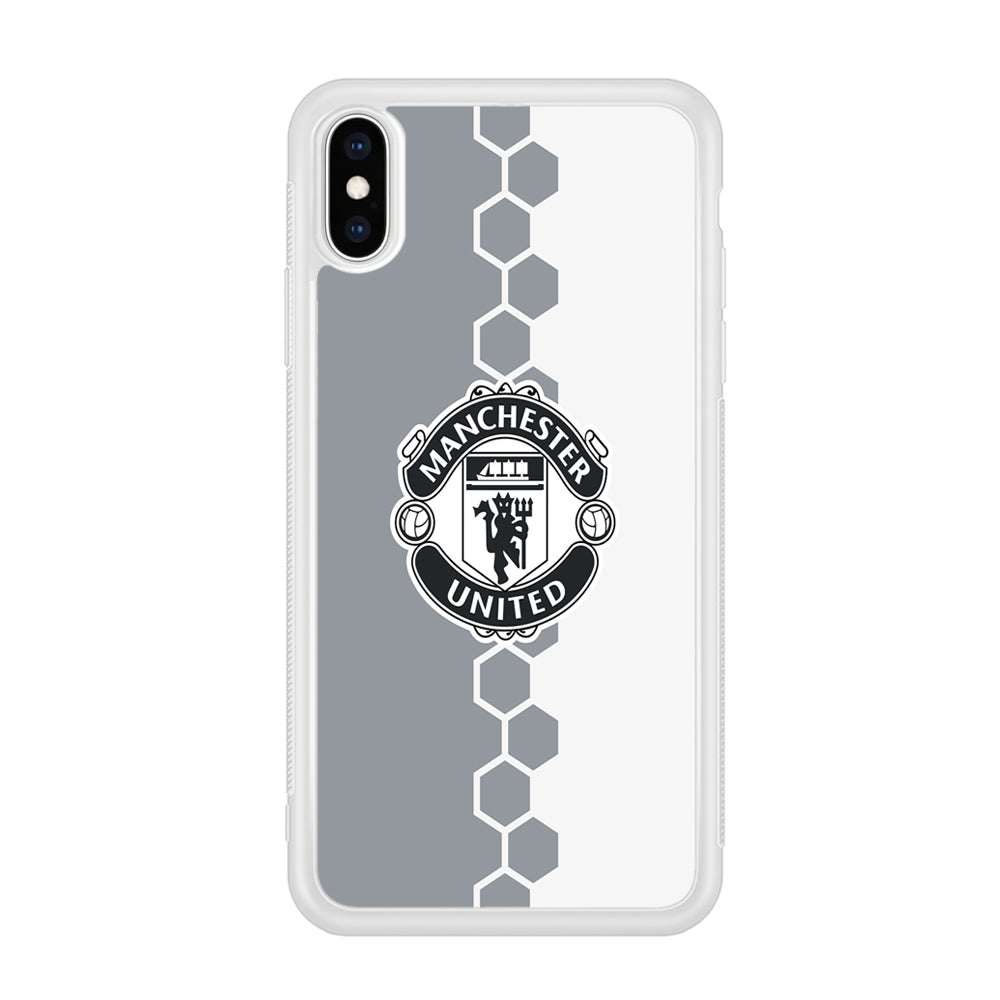 FB Manchester United 001 iPhone Xs Case-Phone Case-Rubber White (2D Case)-Altracase