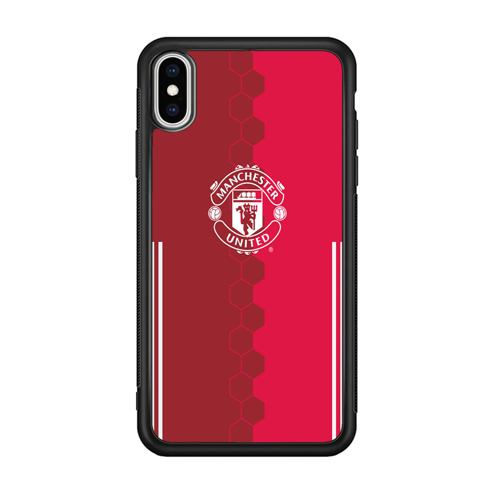 FB Manchester United iPhone Xs Case-Phone Case-Rubber Black (2D Case)-Altracase