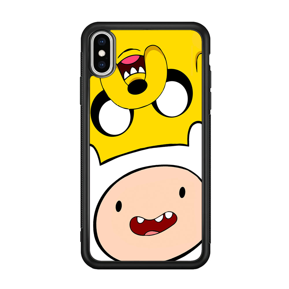 Finn and Jake Adventure Time iPhone X Case-Phone Case-Rubber Black (2D Case)-Altracase