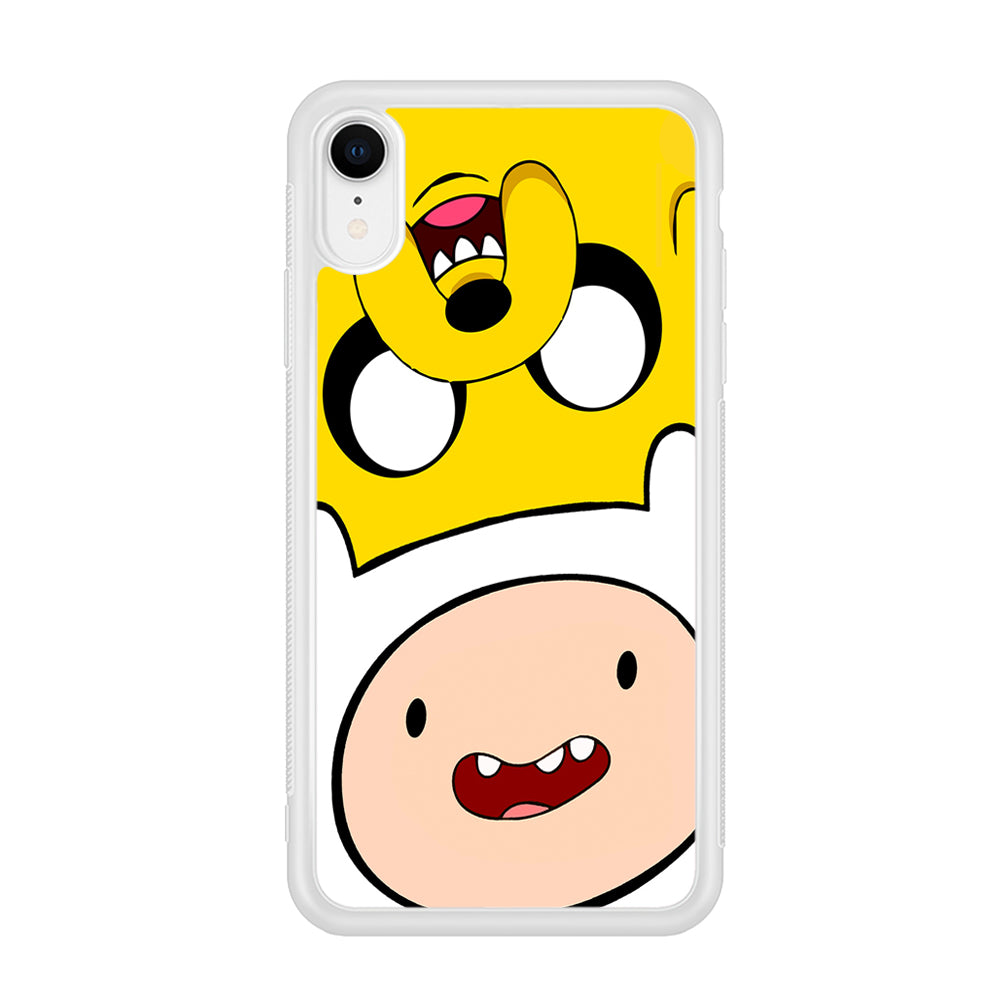 Finn and Jake Adventure Time iPhone XR Case-Phone Case-Rubber White (2D Case)-Altracase