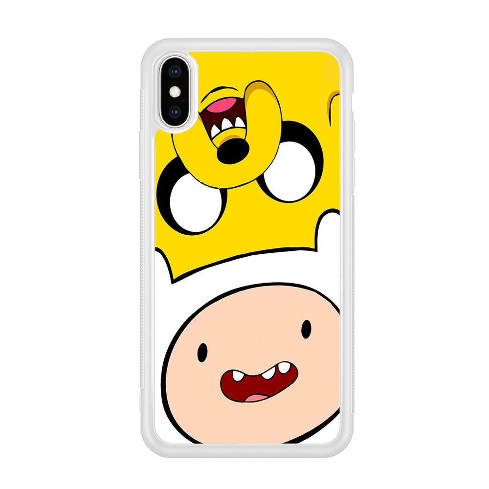 Finn and Jake Adventure Time iPhone X Case-Phone Case-Rubber White (2D Case)-Altracase