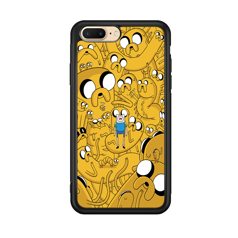 Finn and Jake Doodle iPhone 8 Plus Case-Phone Case-Rubber Black (2D Case)-Altracase