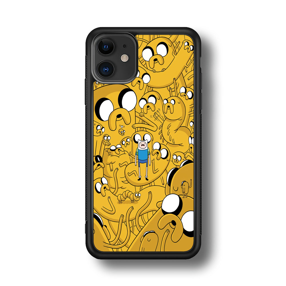 Finn and Jake Doodle iPhone 11 Case-Phone Case-Rubber Black (2D Case)-Altracase