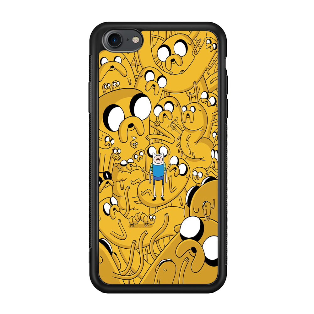Finn and Jake Doodle iPhone 7 Case-Phone Case-Rubber Black (2D Case)-Altracase