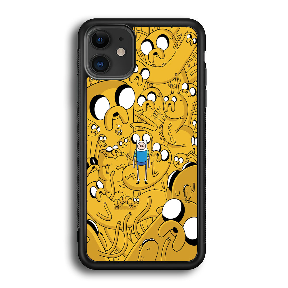 Finn and Jake Doodle iPhone 12 Mini Case-Phone Case-Rubber Black (2D Case)-Altracase