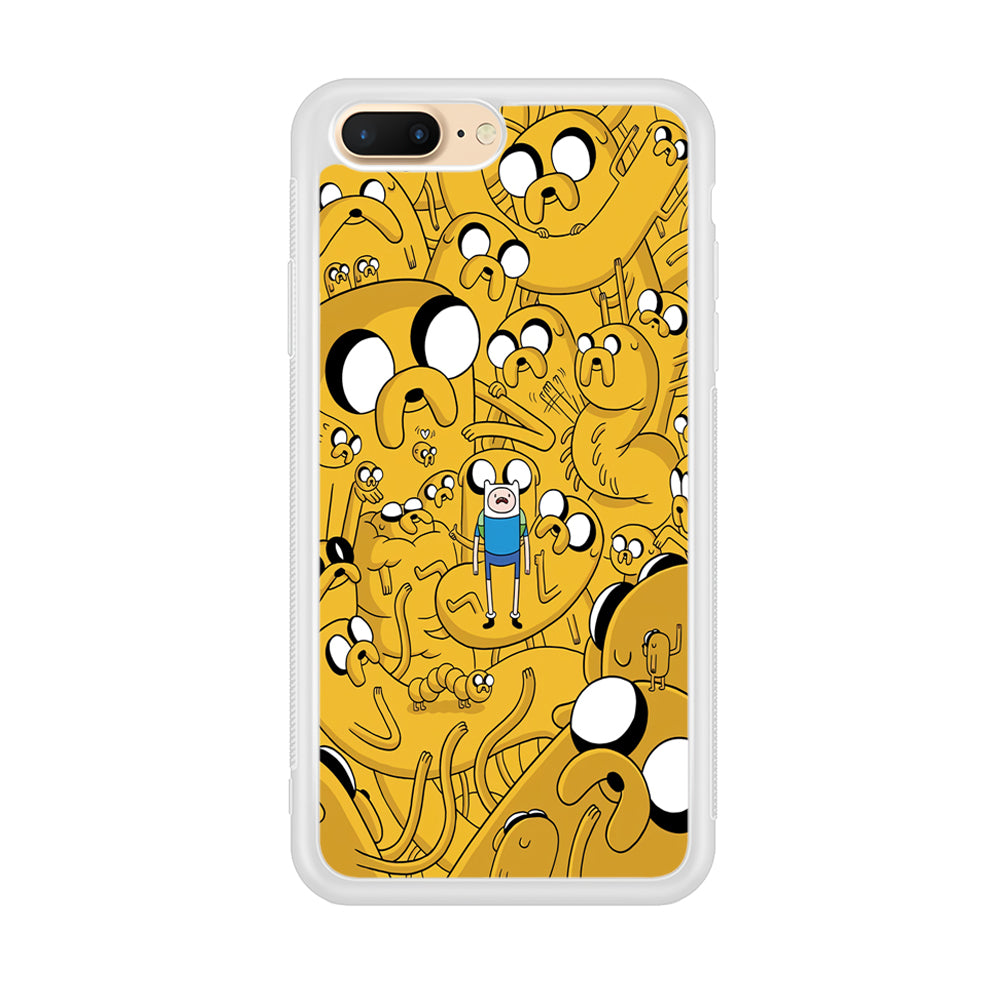 Finn and Jake Doodle iPhone 8 Plus Case-Phone Case-Rubber White (2D Case)-Altracase