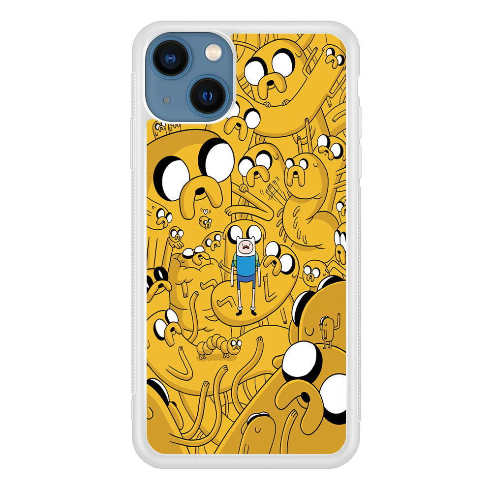 Finn and Jake Doodle iPhone 13 Case-Phone Case-Rubber White (2D Case)-Altracase