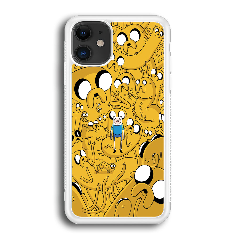 Finn and Jake Doodle iPhone 12 Case-Phone Case-Rubber White (2D Case)-Altracase