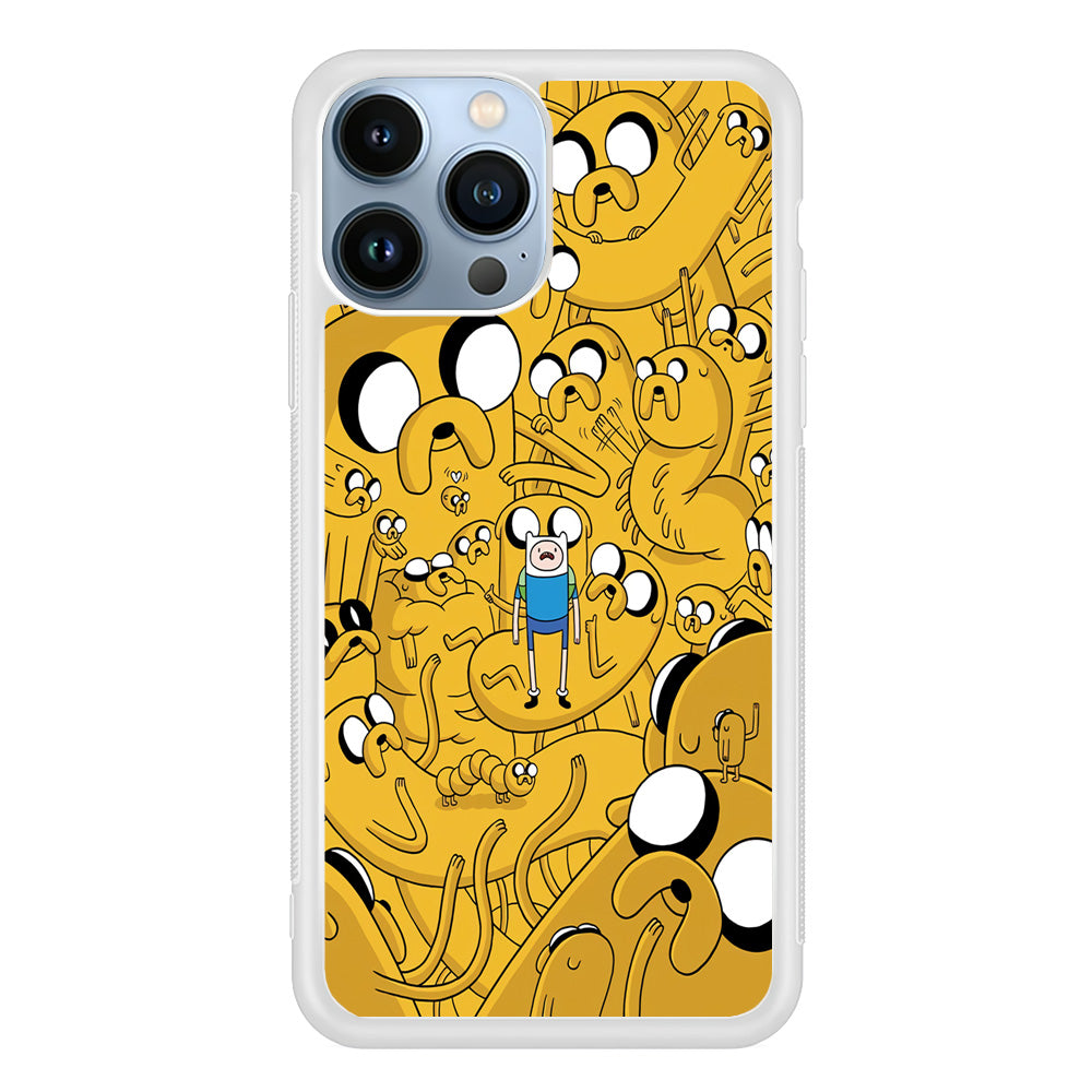 Finn and Jake Doodle iPhone 15 Pro Case-Phone Case-Rubber White (2D Case)-Altracase