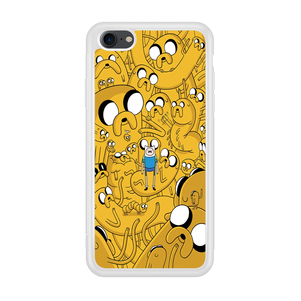 Finn and Jake Doodle iPhone 7 Case-Phone Case-Rubber White (2D Case)-Altracase