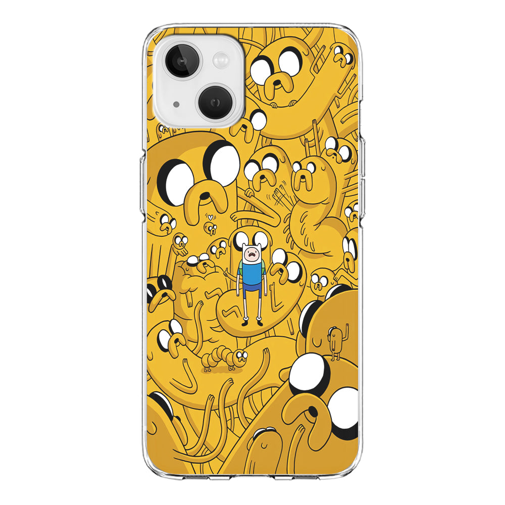 Finn and Jake Doodle iPhone 13 Mini Case-Phone Case-Clear Soft Case-Altracase
