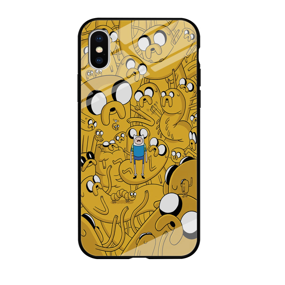 Finn and Jake Doodle iPhone Xs Case-Phone Case-Tempered Glass Case-Altracase