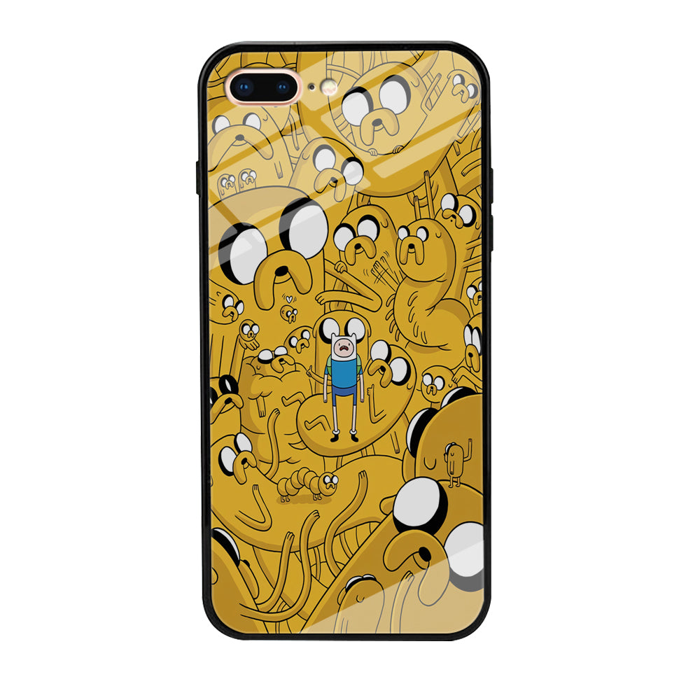 Finn and Jake Doodle iPhone 8 Plus Case-Phone Case-Tempered Glass Case-Altracase