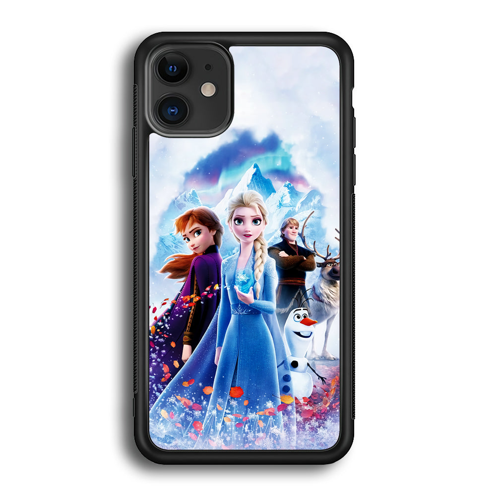 Frozen All Characters iPhone 12 Case-Phone Case-Rubber Black (2D Case)-Altracase