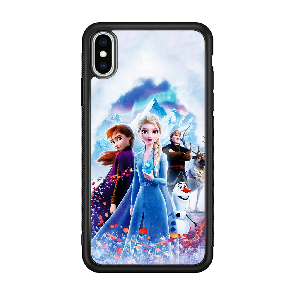 Frozen All Characters iPhone Xs Case-Phone Case-Rubber Black (2D Case)-Altracase