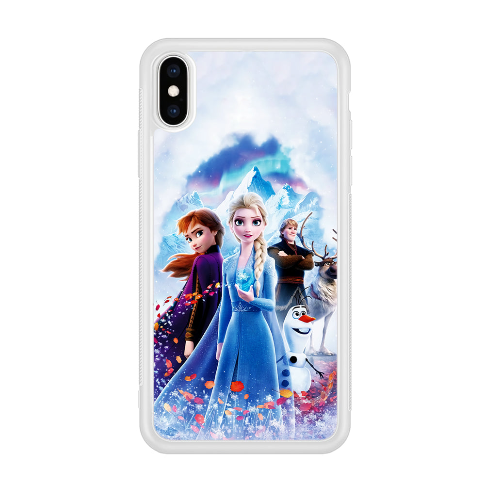 Frozen All Characters iPhone Xs Case-Phone Case-Rubber White (2D Case)-Altracase