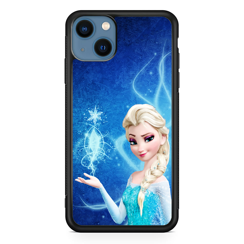 Frozen Elsa Art iPhone 13 Mini Case-Phone Case-Rubber Black (2D Case)-Altracase