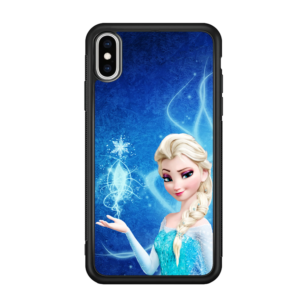 Frozen Elsa Art iPhone Xs Case-Phone Case-Rubber Black (2D Case)-Altracase