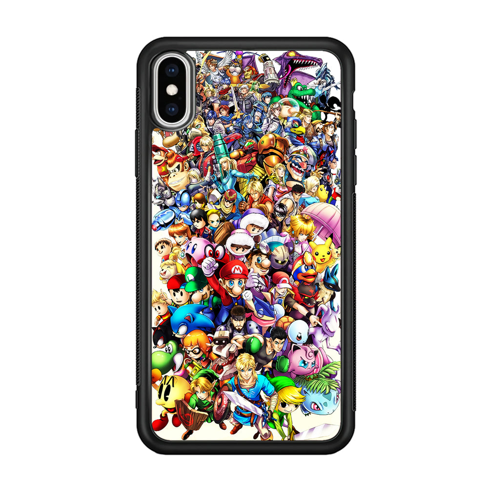 Game Characters 90s iPhone Xs Case-Phone Case-Rubber Black (2D Case)-Altracase