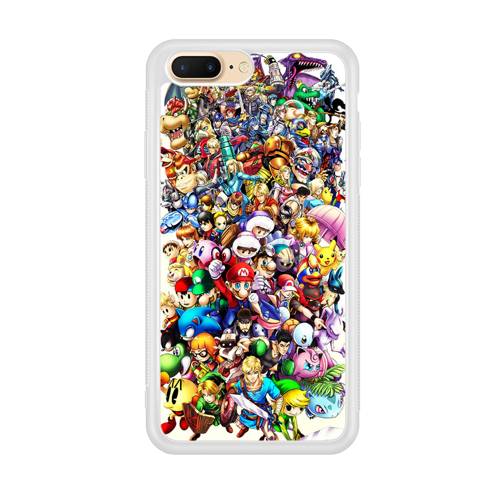 Game Characters 90s iPhone 8 Plus Case-Phone Case-Rubber White (2D Case)-Altracase