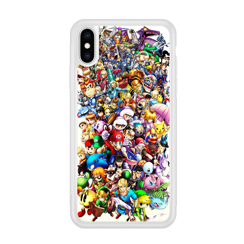 Game Characters 90s iPhone Xs Case-Phone Case-Rubber White (2D Case)-Altracase