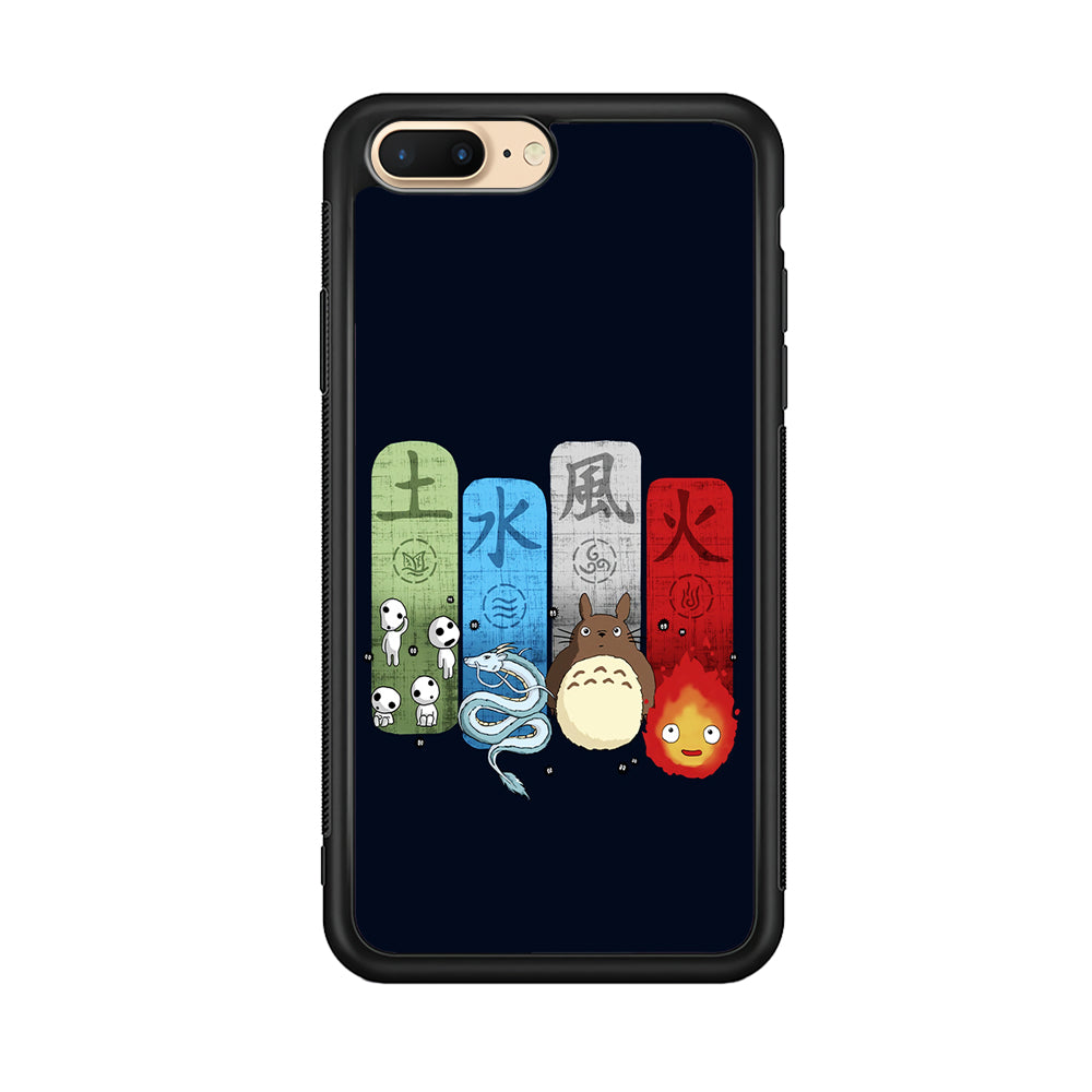 Ghibli Elemental Charms Blue iPhone 8 Plus Case-Phone Case-Rubber Black (2D Case)-Altracase
