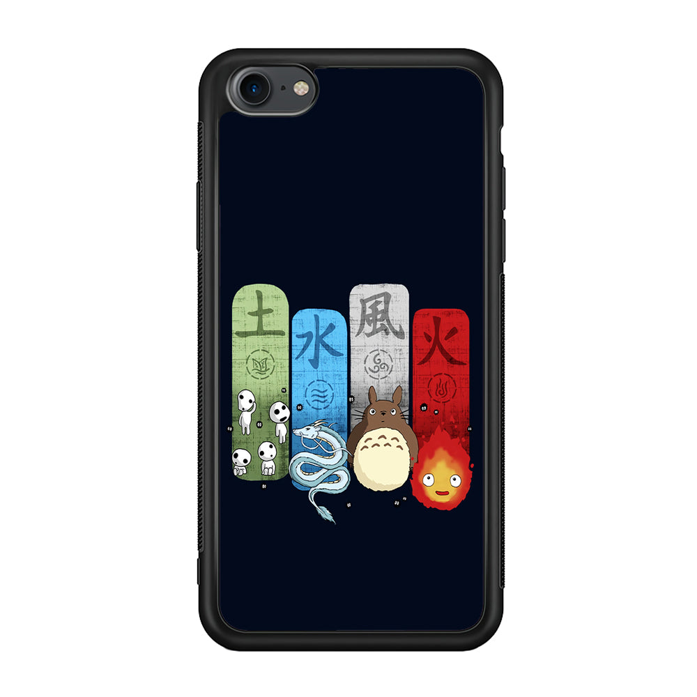 Ghibli Elemental Charms Blue iPhone 7 Case-Phone Case-Rubber Black (2D Case)-Altracase