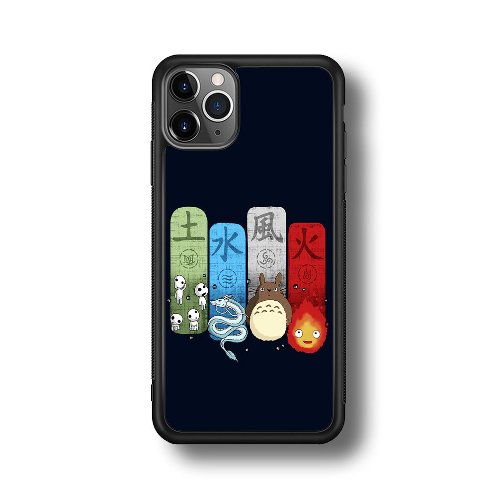 Ghibli Elemental Charms Blue iPhone 11 Pro Case-Phone Case-Rubber Black (2D Case)-Altracase