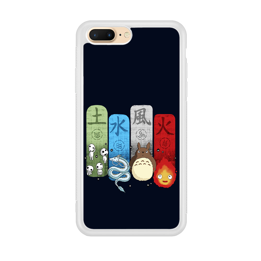 Ghibli Elemental Charms Blue iPhone 8 Plus Case-Phone Case-Rubber White (2D Case)-Altracase