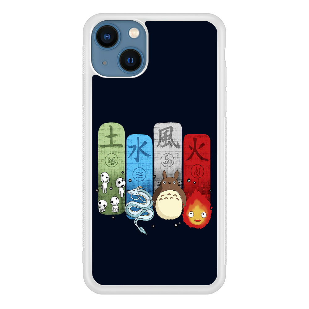 Ghibli Elemental Charms Blue iPhone 13 Mini Case-Phone Case-Rubber White (2D Case)-Altracase