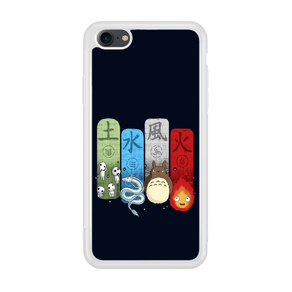 Ghibli Elemental Charms Blue iPhone 7 Case-Phone Case-Rubber White (2D Case)-Altracase