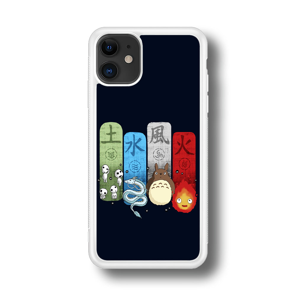 Ghibli Elemental Charms Blue iPhone 11 Case-Phone Case-Rubber White (2D Case)-Altracase