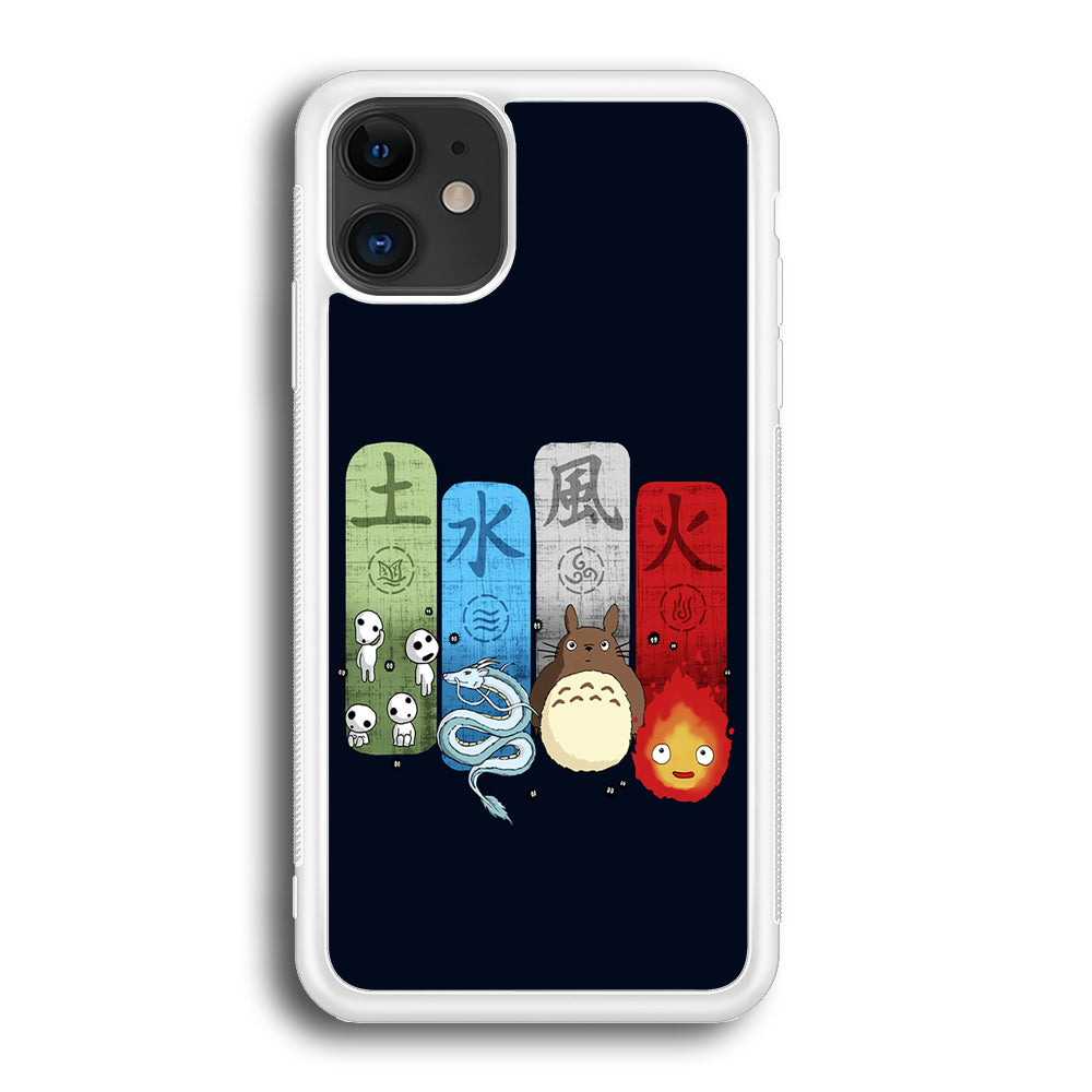 Ghibli Elemental Charms Blue iPhone 12 Case-Phone Case-Rubber White (2D Case)-Altracase