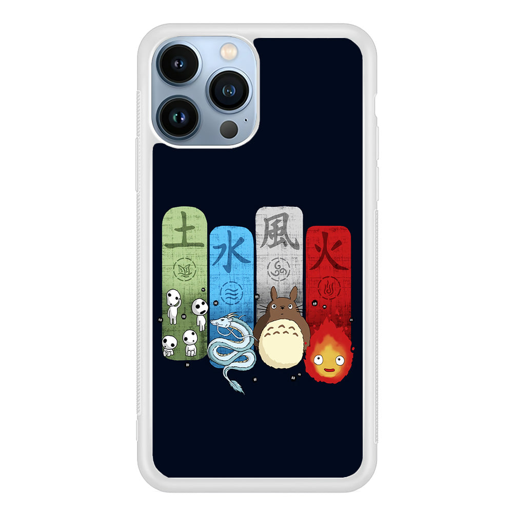 Ghibli Elemental Charms Blue iPhone 15 Pro Max Case-Phone Case-Rubber White (2D Case)-Altracase