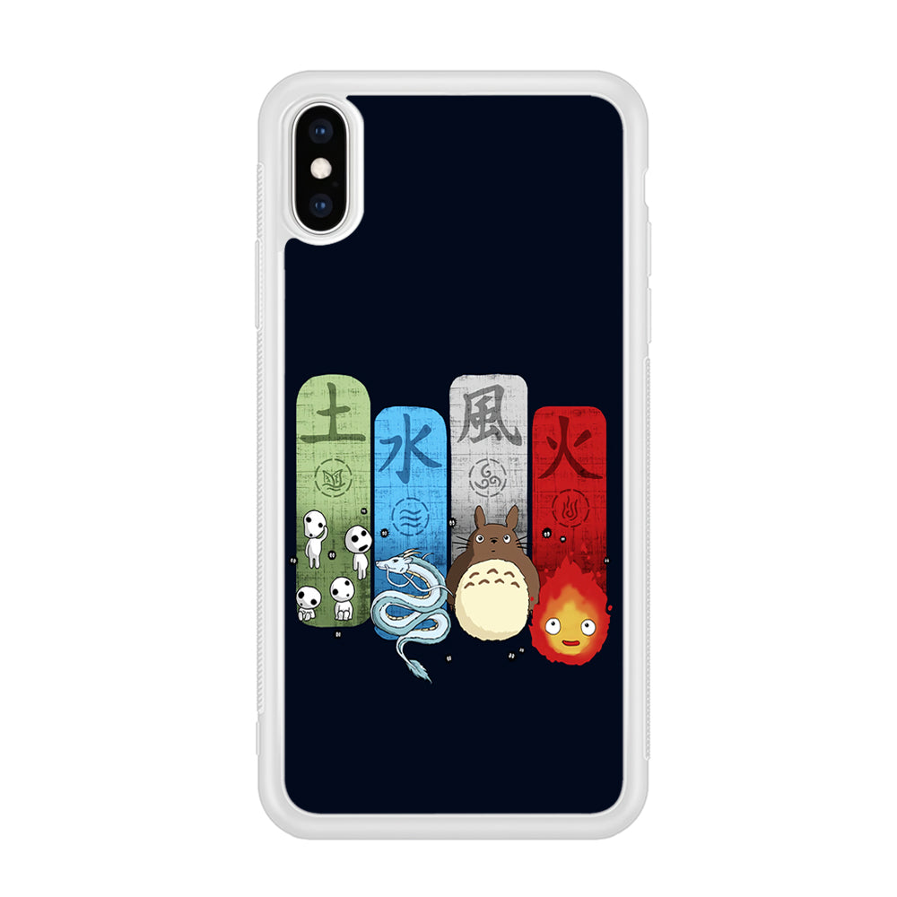 Ghibli Elemental Charms Blue iPhone Xs Case-Phone Case-Rubber White (2D Case)-Altracase