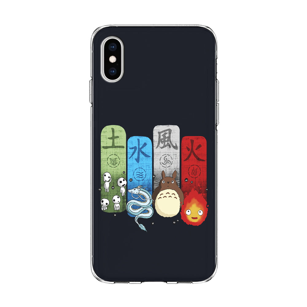 Ghibli Elemental Charms Blue iPhone Xs Case-Phone Case-Clear Soft Case-Altracase