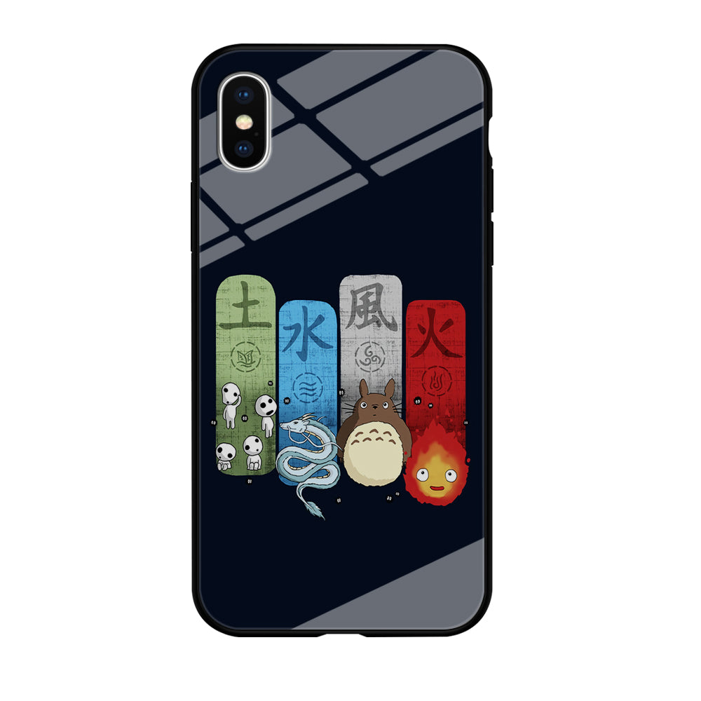 Ghibli Elemental Charms Blue iPhone Xs Case-Phone Case-Tempered Glass Case-Altracase