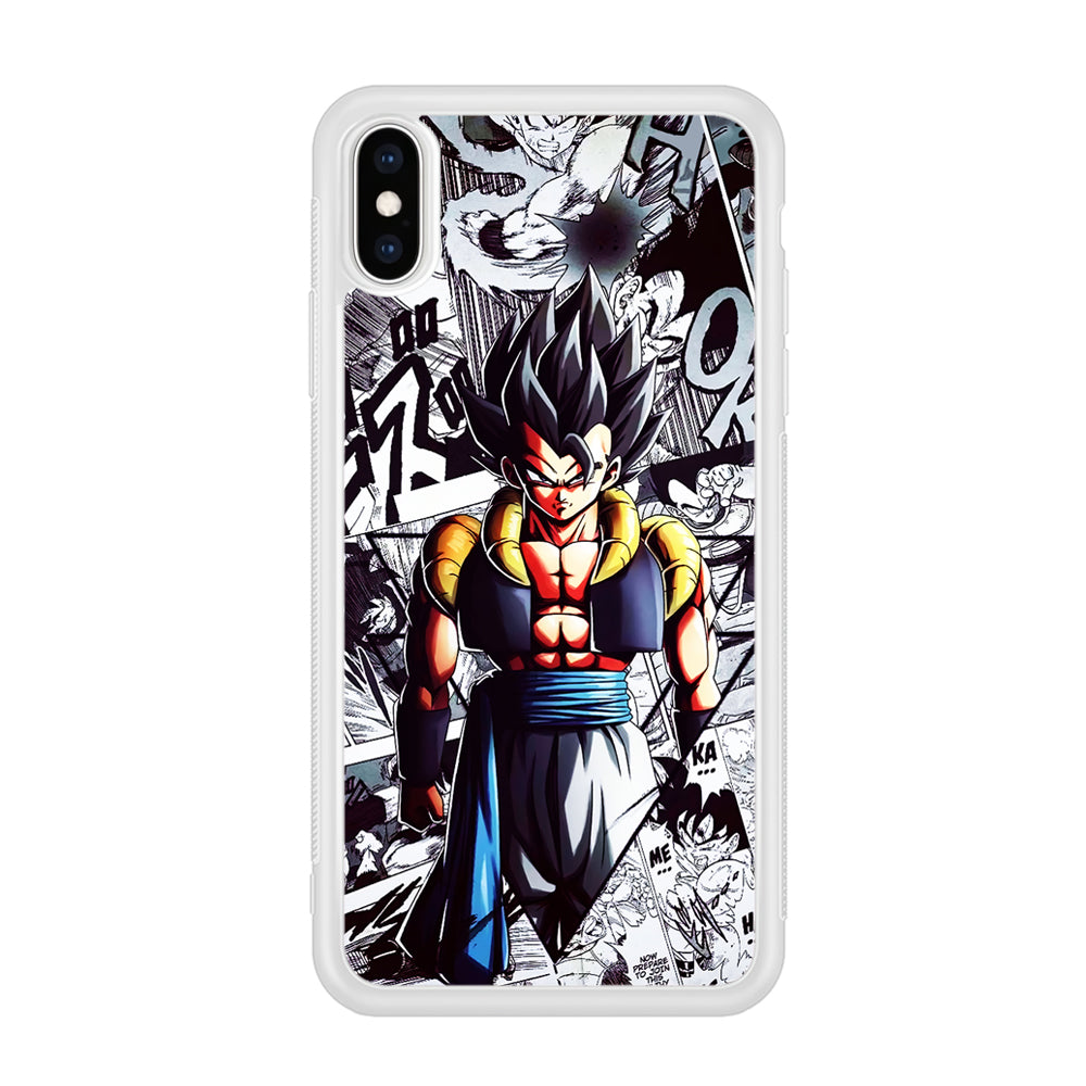 Gogeta Comic Collage iPhone Xs Case-Phone Case-Rubber White (2D Case)-Altracase