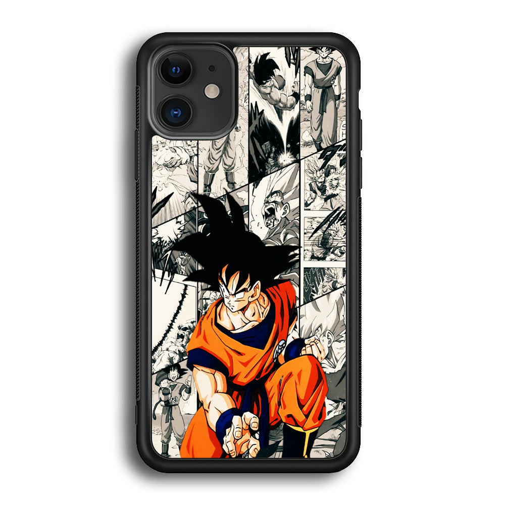 Goku Comic Collage iPhone 12 Case-Phone Case-Rubber Black (2D Case)-Altracase