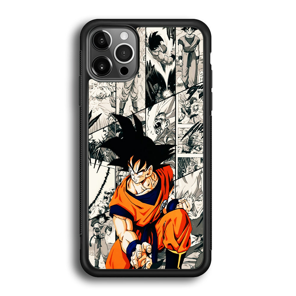 Goku Comic Collage iPhone 12 Pro Max Case-Phone Case-Rubber Black (2D Case)-Altracase